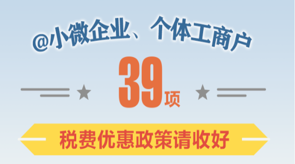 @小微企業(yè)、個(gè)體工商戶(hù)：39項稅費優(yōu)惠政策請收好